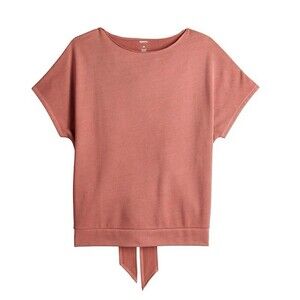 SONOMA Women’s Short Sleeve Tie Back Top Terracotta Size XL
